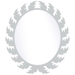 Audubon Oval Mirror in Pelican Gray