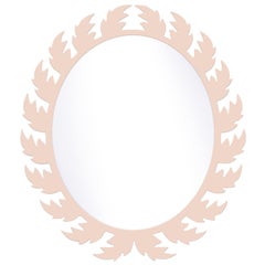 Audubon Oval Mirror in Pink Ground