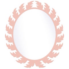 Audubon Oval Mirror in Salmon Berry