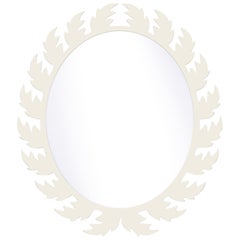 Audubon Oval Mirror in Swiss Coffee