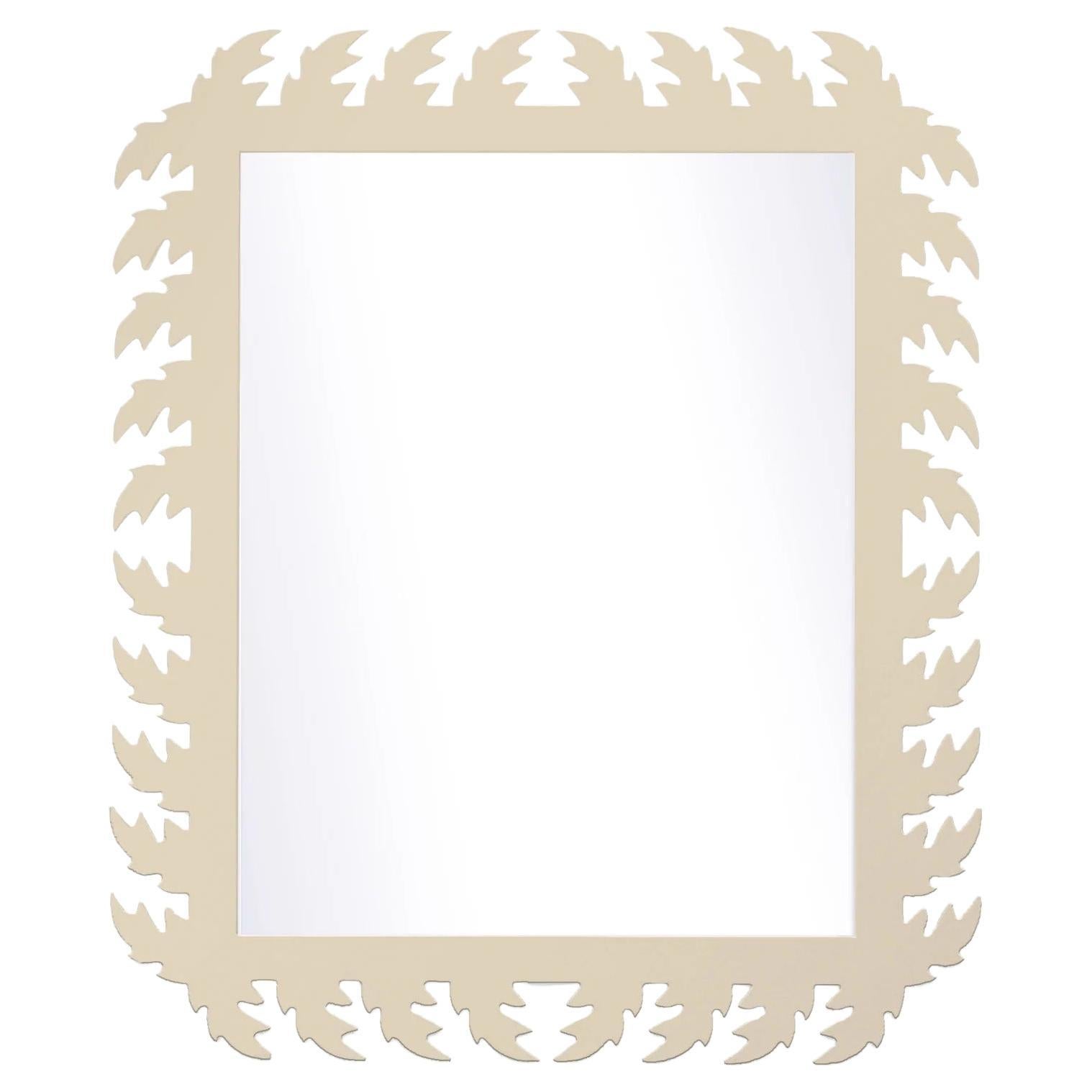 Audubon Rectangle Mirror in Delaware Putty For Sale