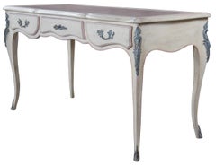 Auffray & Co French Louis XV Provincial Tooled Leather Bureau Plat Writing Desk