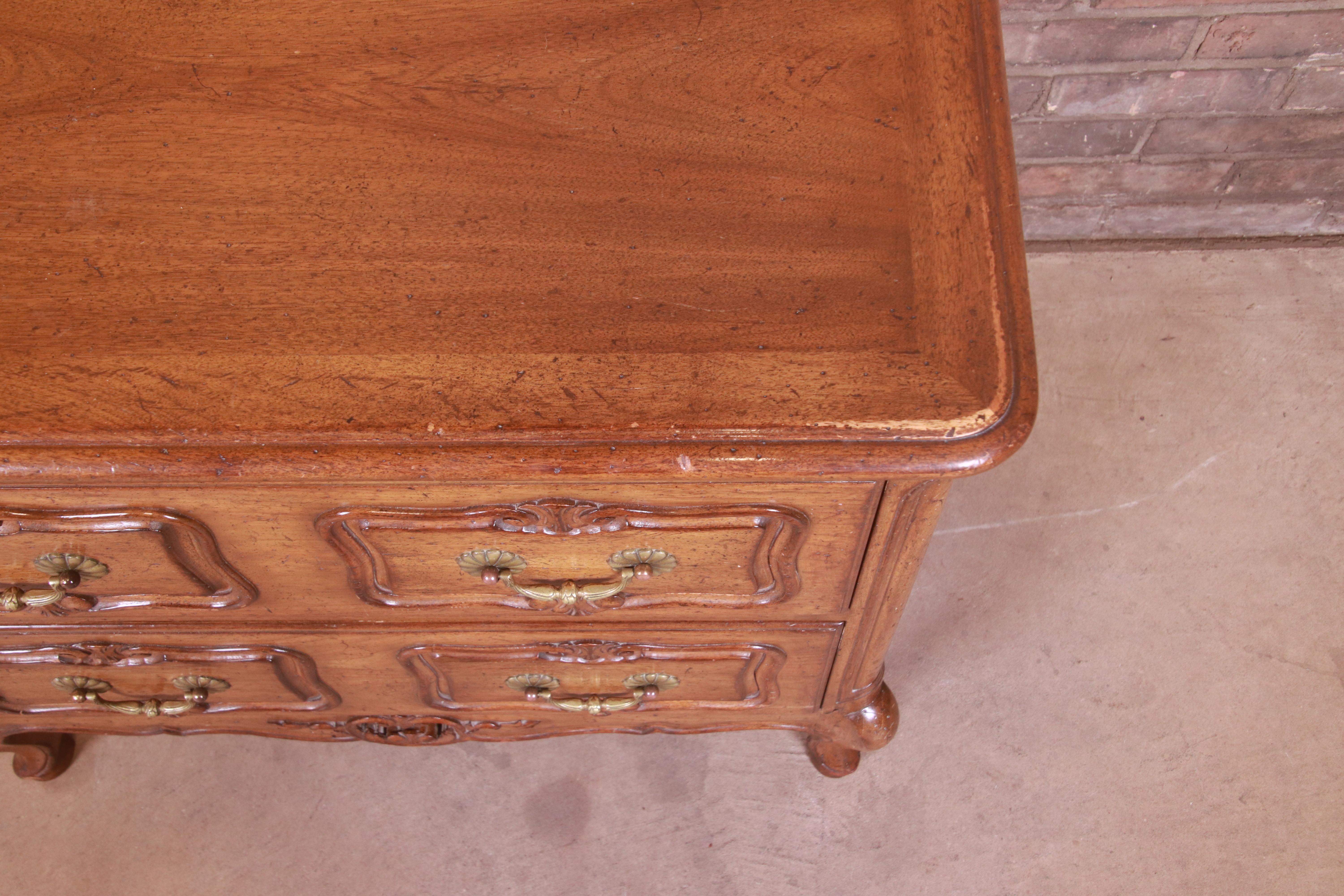 Auffray & Co. French Provincial Louis XV Carved Walnut Chest of Drawers For Sale 8