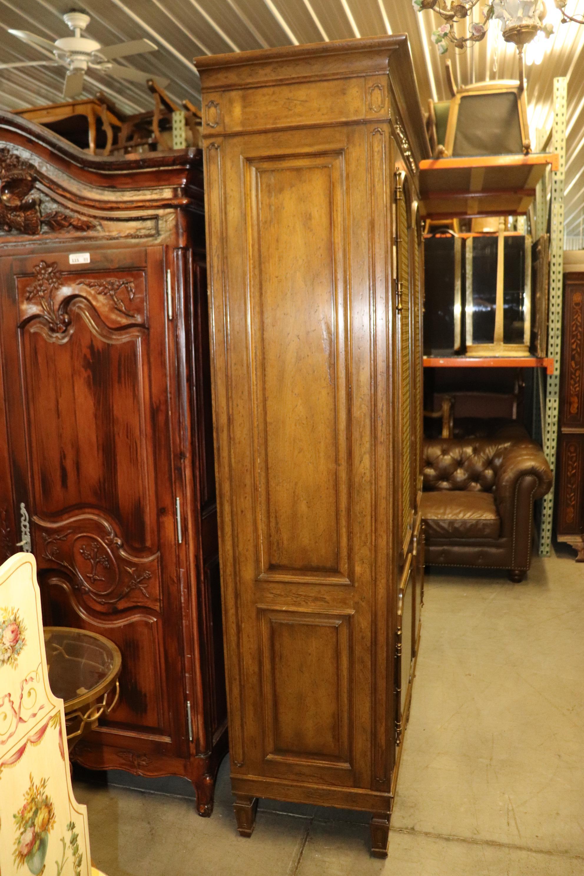 American Auffray & Co Walnut French Louis XVI Open Door Armoire Circa 1960