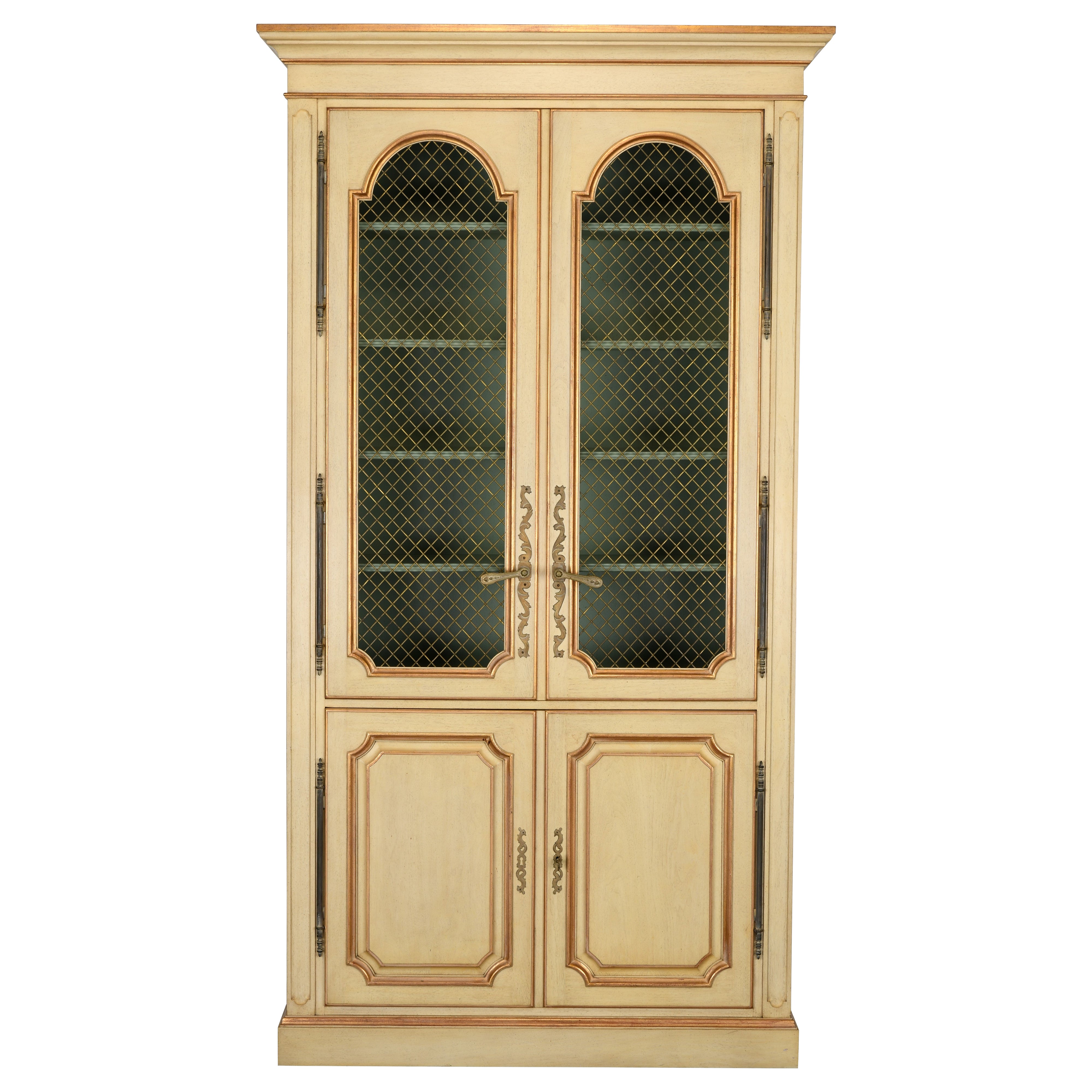 Auffray 
Company French Country China Closet Display Cabinet Vitrine, 1980s For Sale