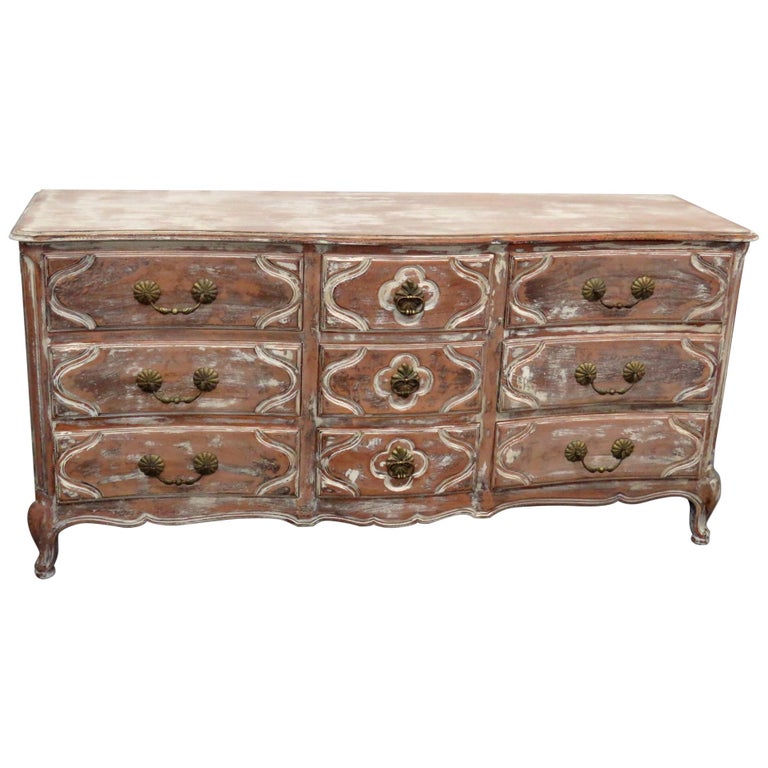 Auffray Country French Distressed Painted Dresser For Sale at 1stdibs