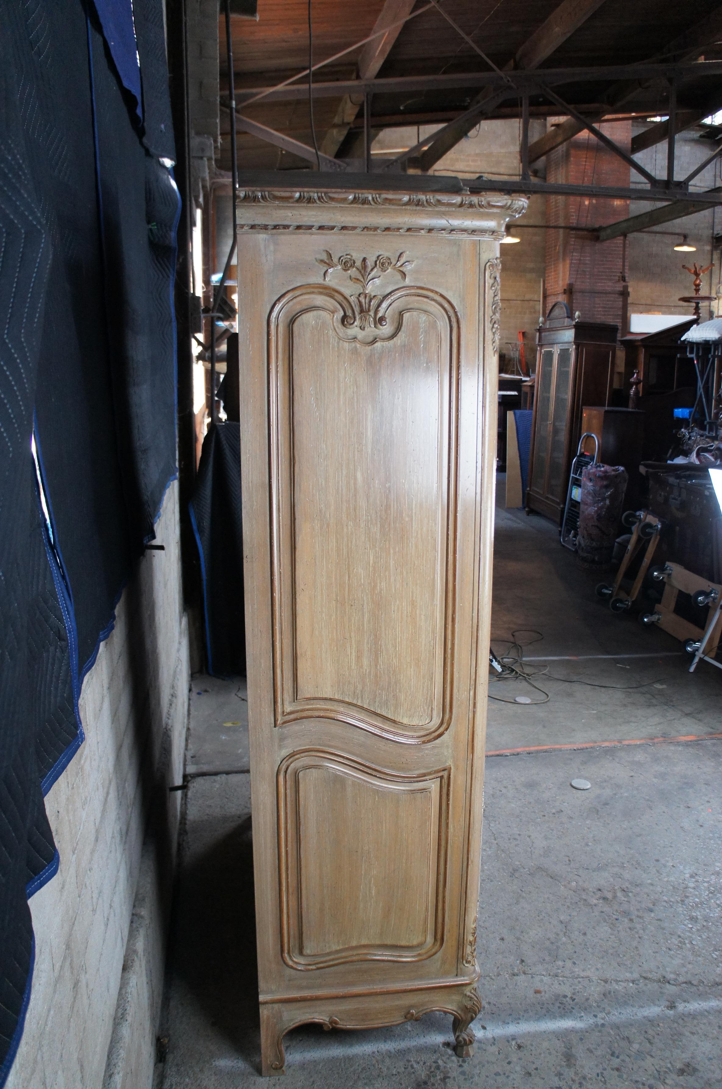 Auffray Country French Louis XV Provincial Linen Press Wardrobe TV Armoire 3