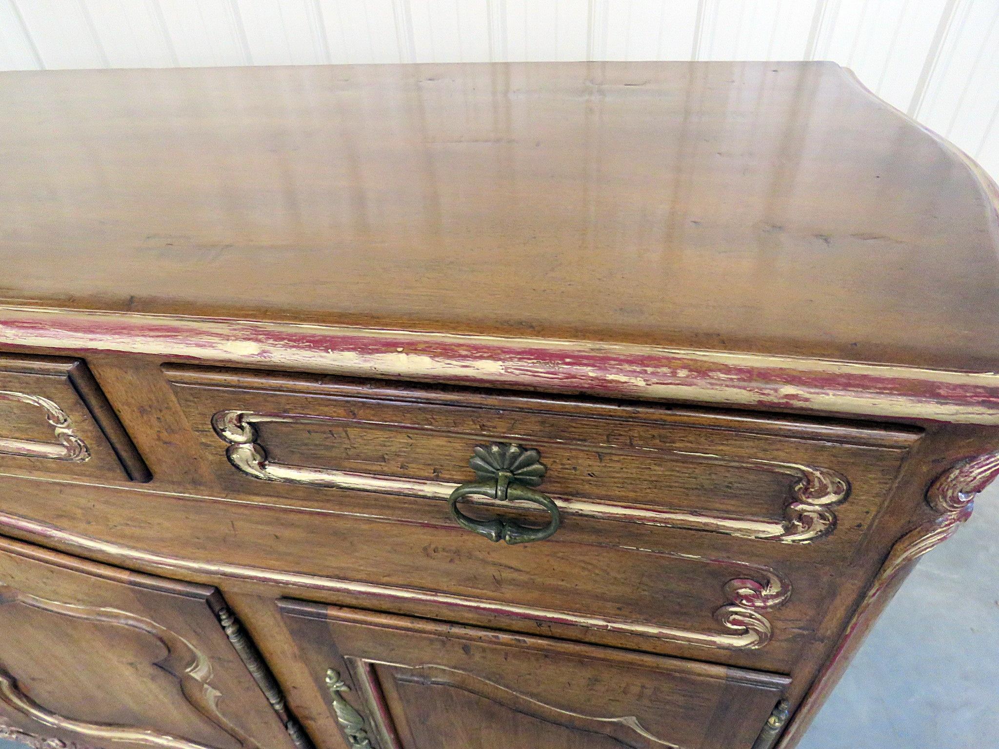 Auffray Attributed Antique Style Louis XV Country French Sideboard Buffet Server In Good Condition In Swedesboro, NJ