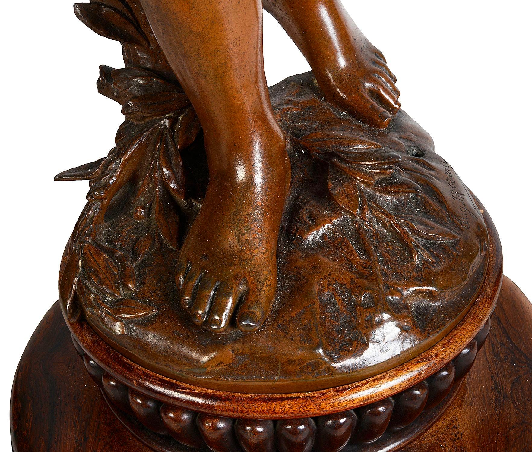 Agosto. Lampada Moreau a putti grandi in bronzo, XIX secolo. in vendita 2