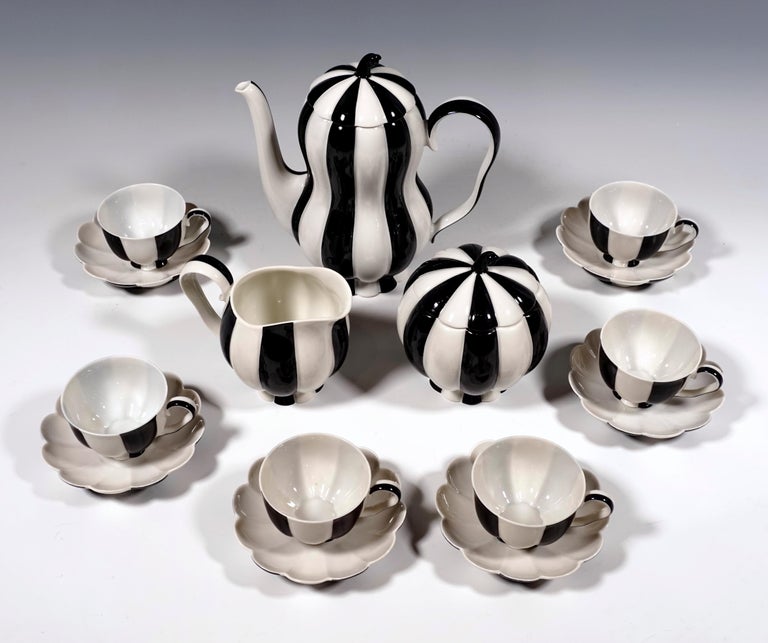 In 1929, Josef Hoffmann, founder of the legendary 'Wiener Werkstätte, designed this world-famous mocha service. Hoffmann was one of the greatest designers of the 20th century and a member of the 'Vienna Secession' with artists such as Gustav Klimt,