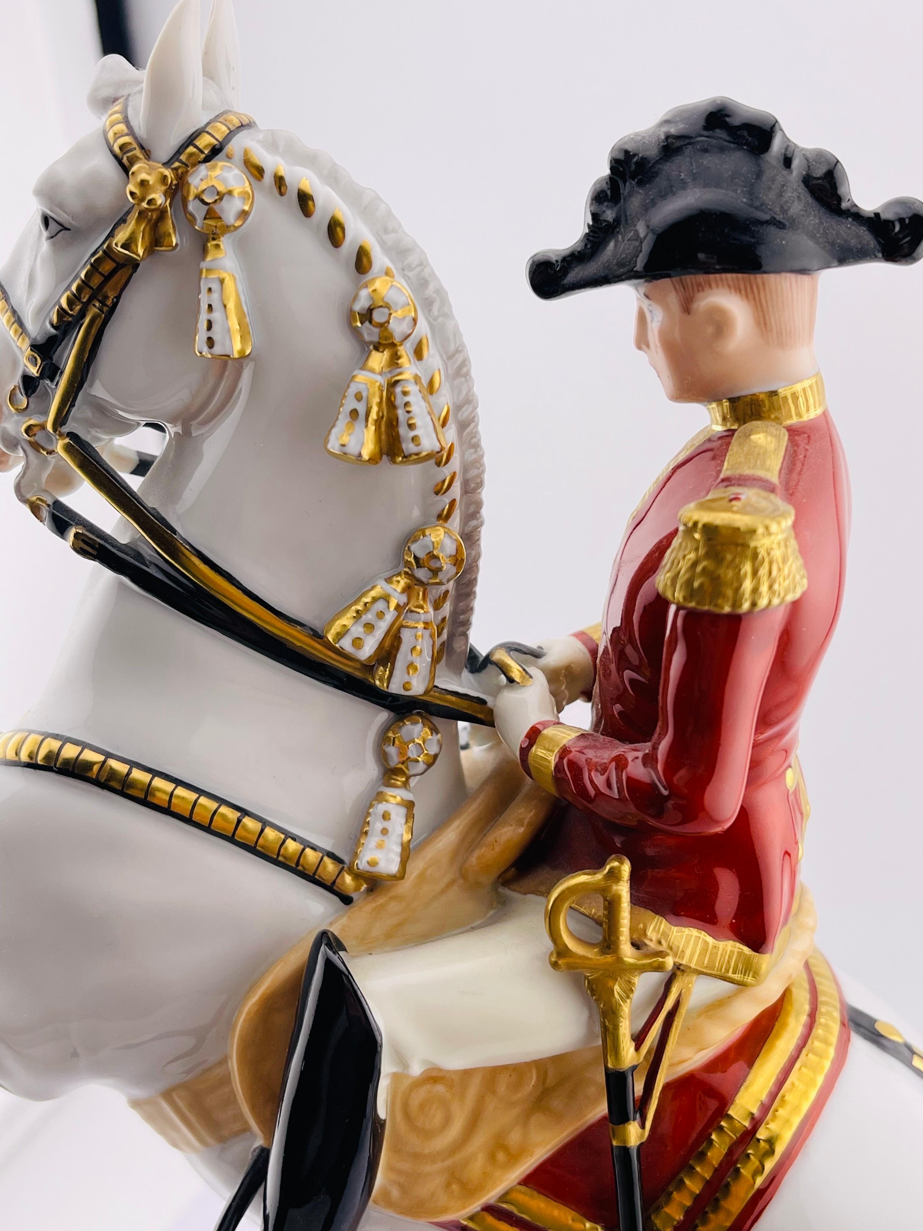 Augarten Viena - figura grande - Courbette / Spanish Riding School - aprox. 29 Porcelana en venta