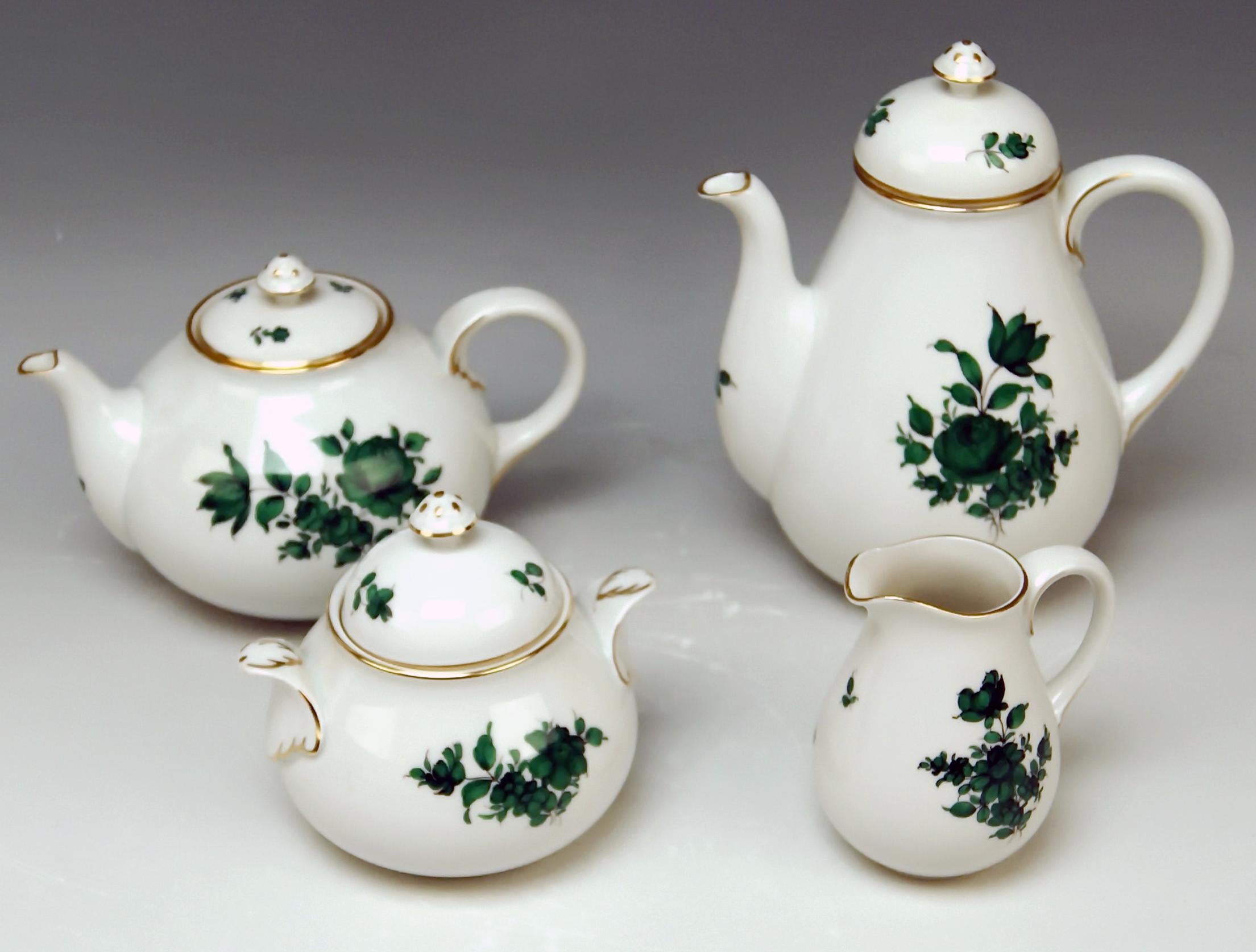 Autrichien Service à thé Mocha d'Augarten de Vienne pour six personnes Maria Theresia Form Schubert en vente