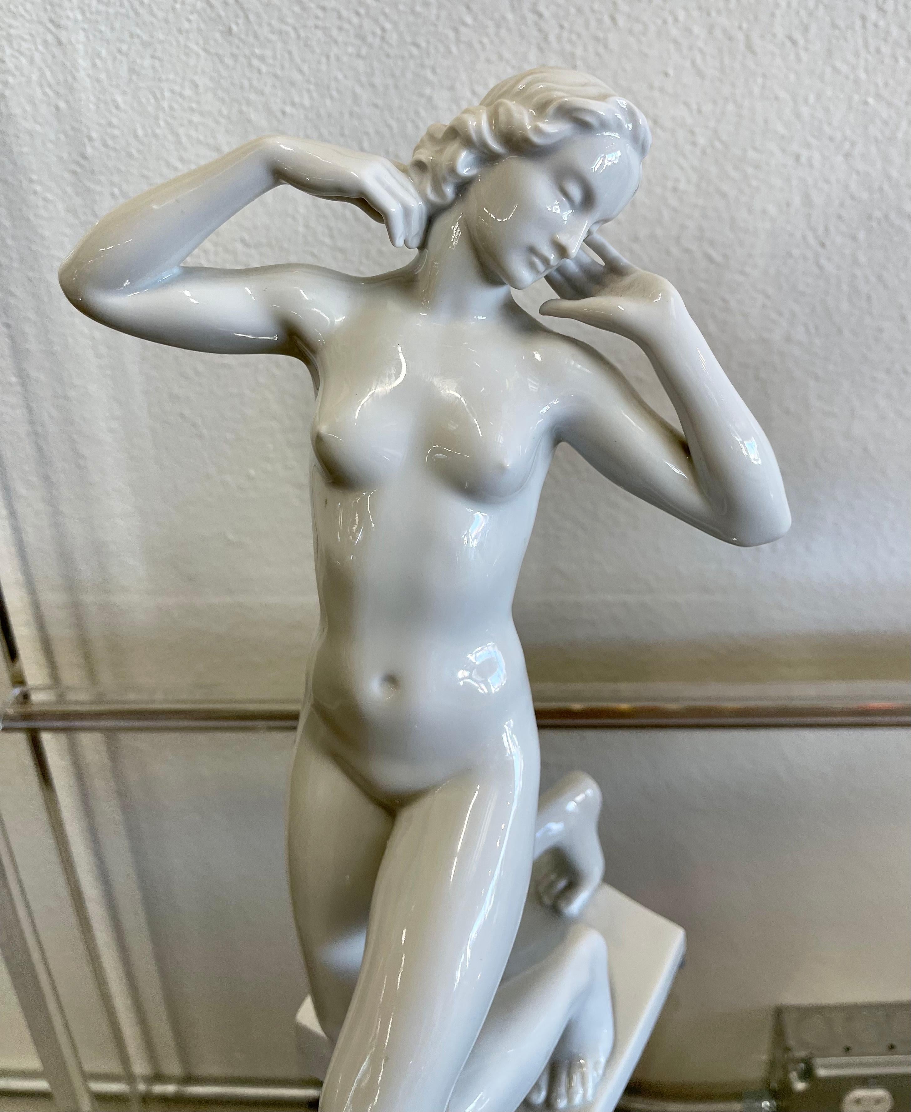 Austrian Augarten Vienna Porcelain Figurine Nude For Sale