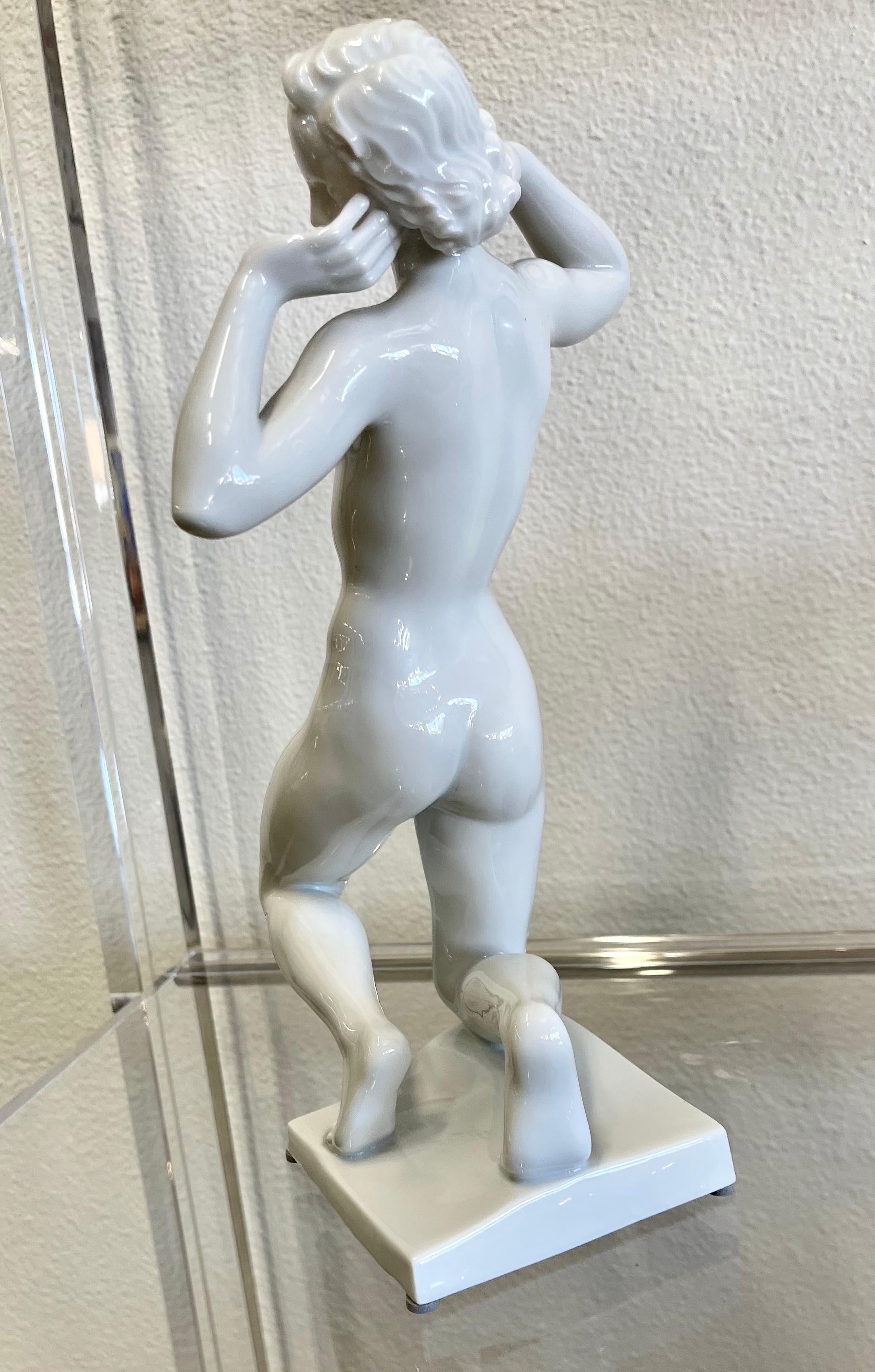 Augarten Vienna Porcelain Figurine Nude In Good Condition For Sale In Palm Springs, CA