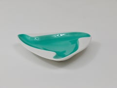 Augarten Vienna Turquoise Midcentury Fine Porcelaine Ashtray, Austria, 1950s
