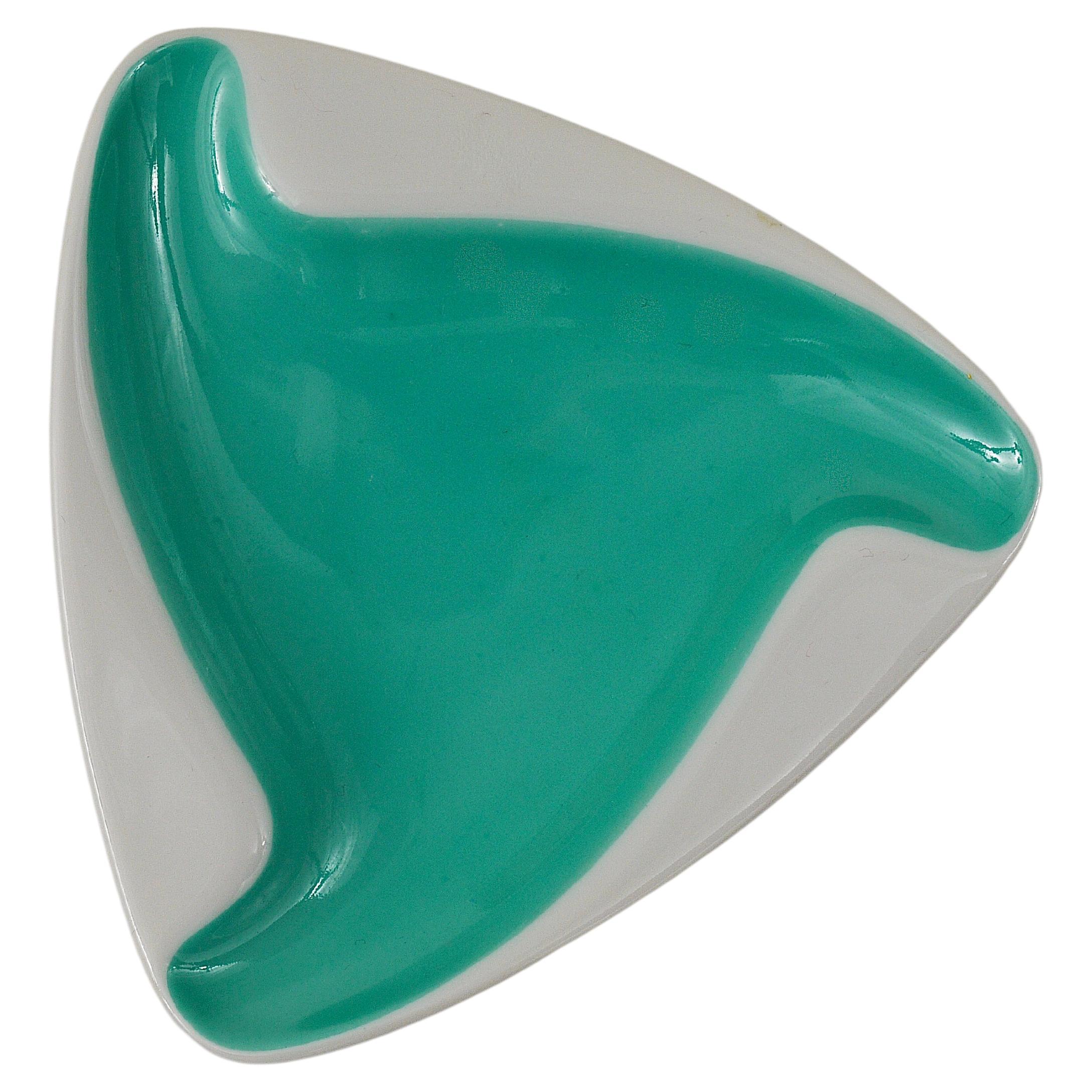 Augarten Vienna Turquoise Midcentury Fine Porcelaine Ashtray, Austria, 1950s For Sale