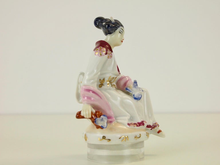 Augarten Wien Porcelain Figurine Depicting a Chinese Woman by Mathilde  Jaksch