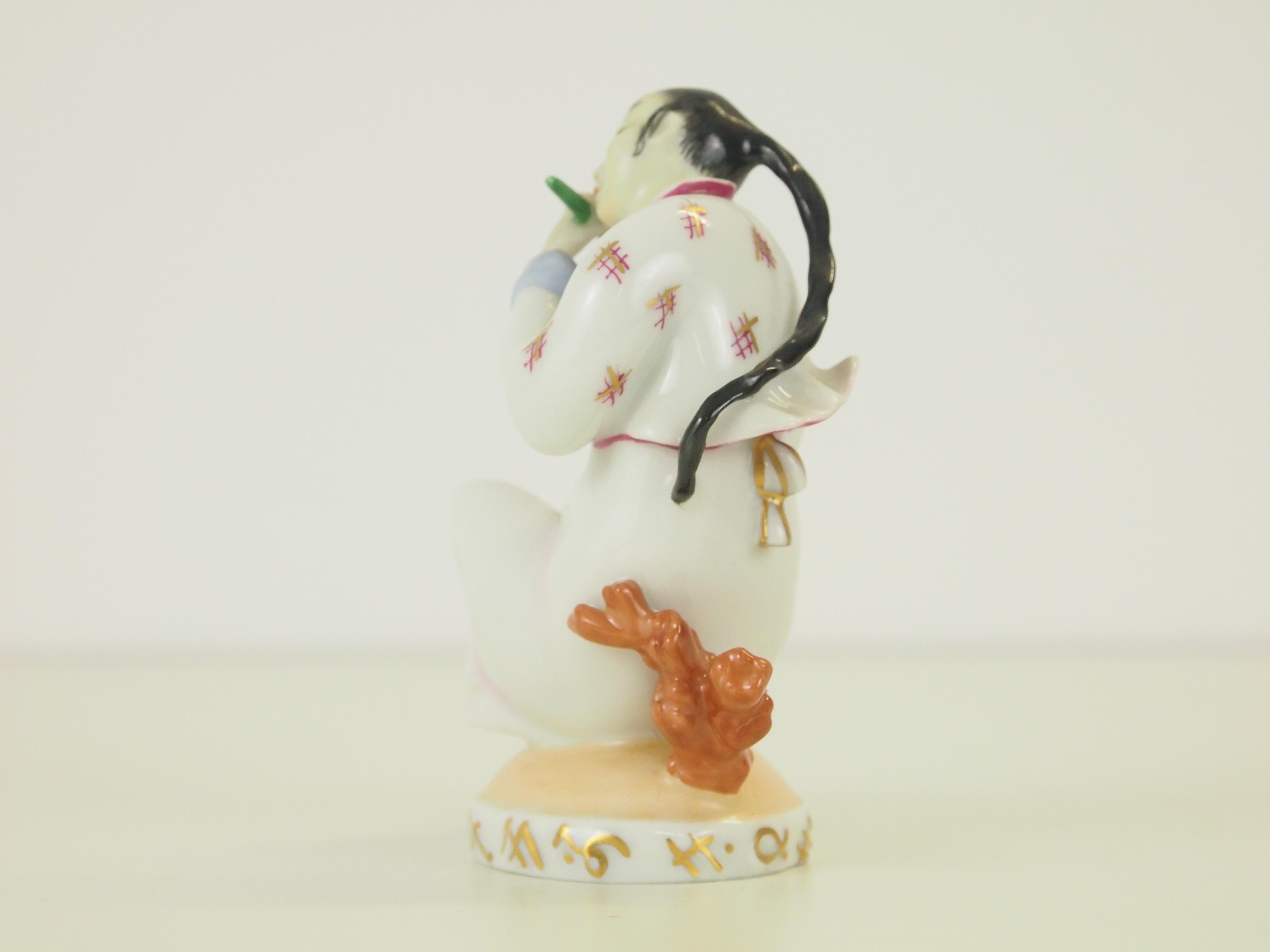 Augarten Wien Porcelain Figurine of a Chinese Man with Flute For Sale 1