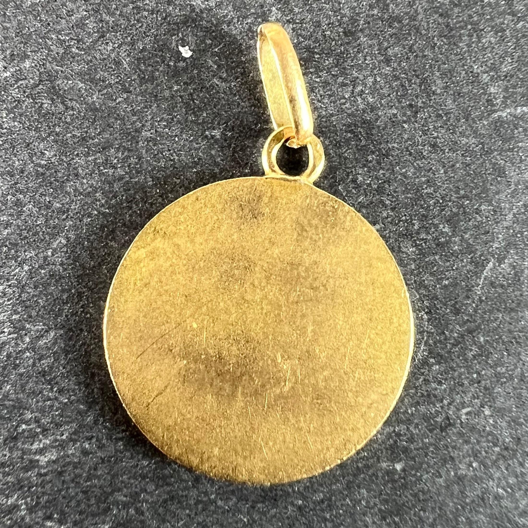 Taille rose A Augis French More Than Yesterday Pendentif à breloques en or jaune 18K avec diamants et amour en vente