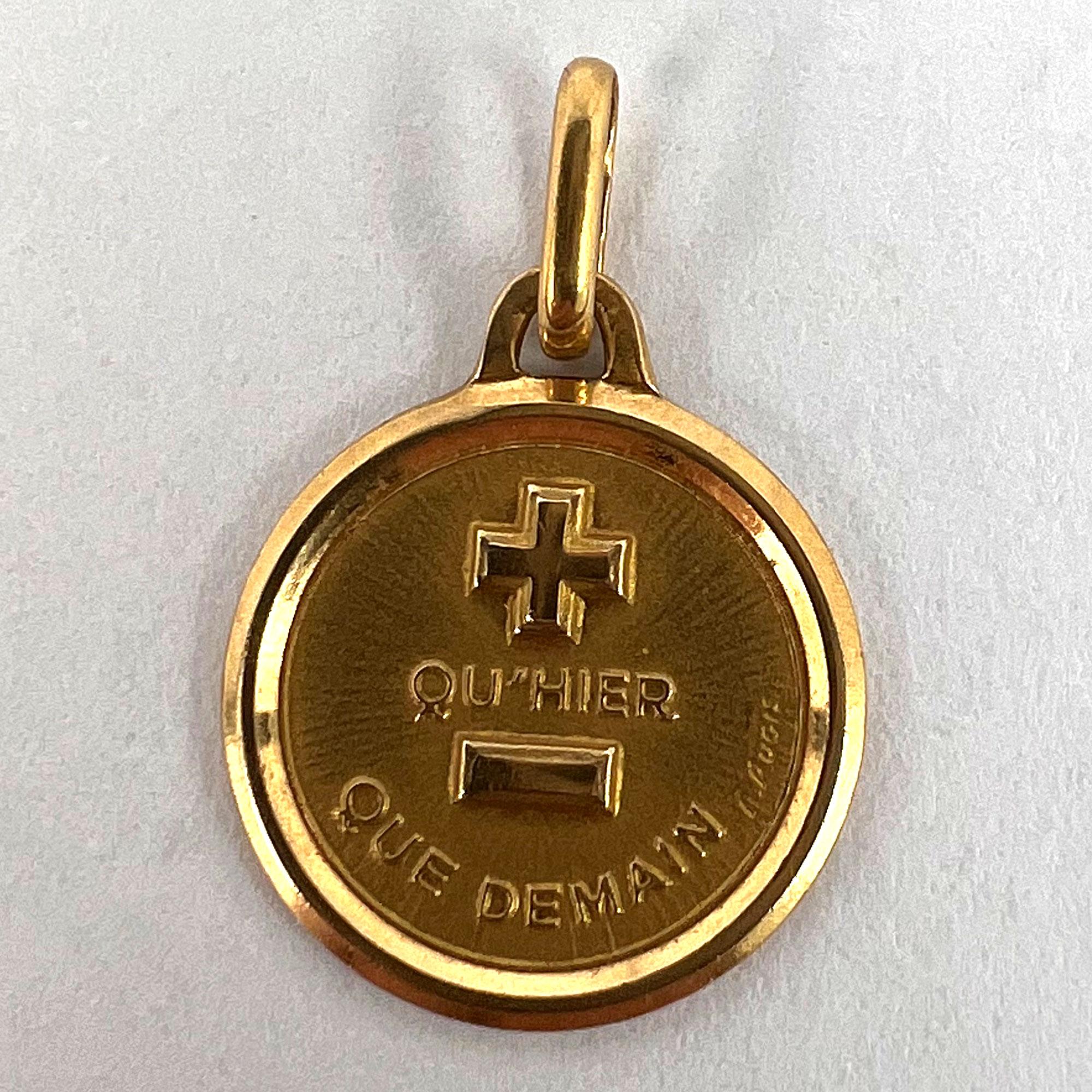 Augis French More Than Yesterday 18k Yellow Gold Love Charm Pendant 6