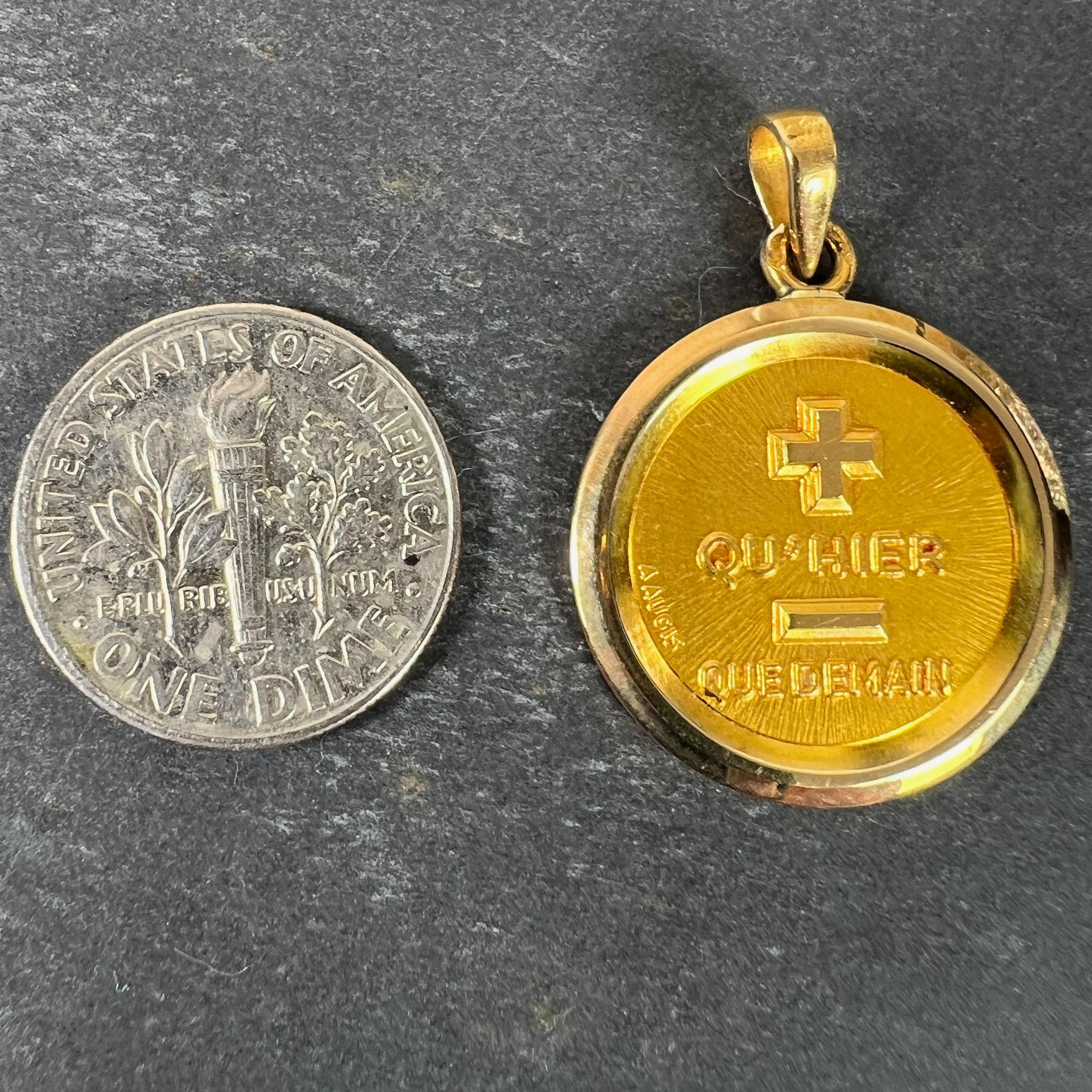 Augis French More Than Yesterday 18K Yellow Gold Love Charm Pendant For Sale 6