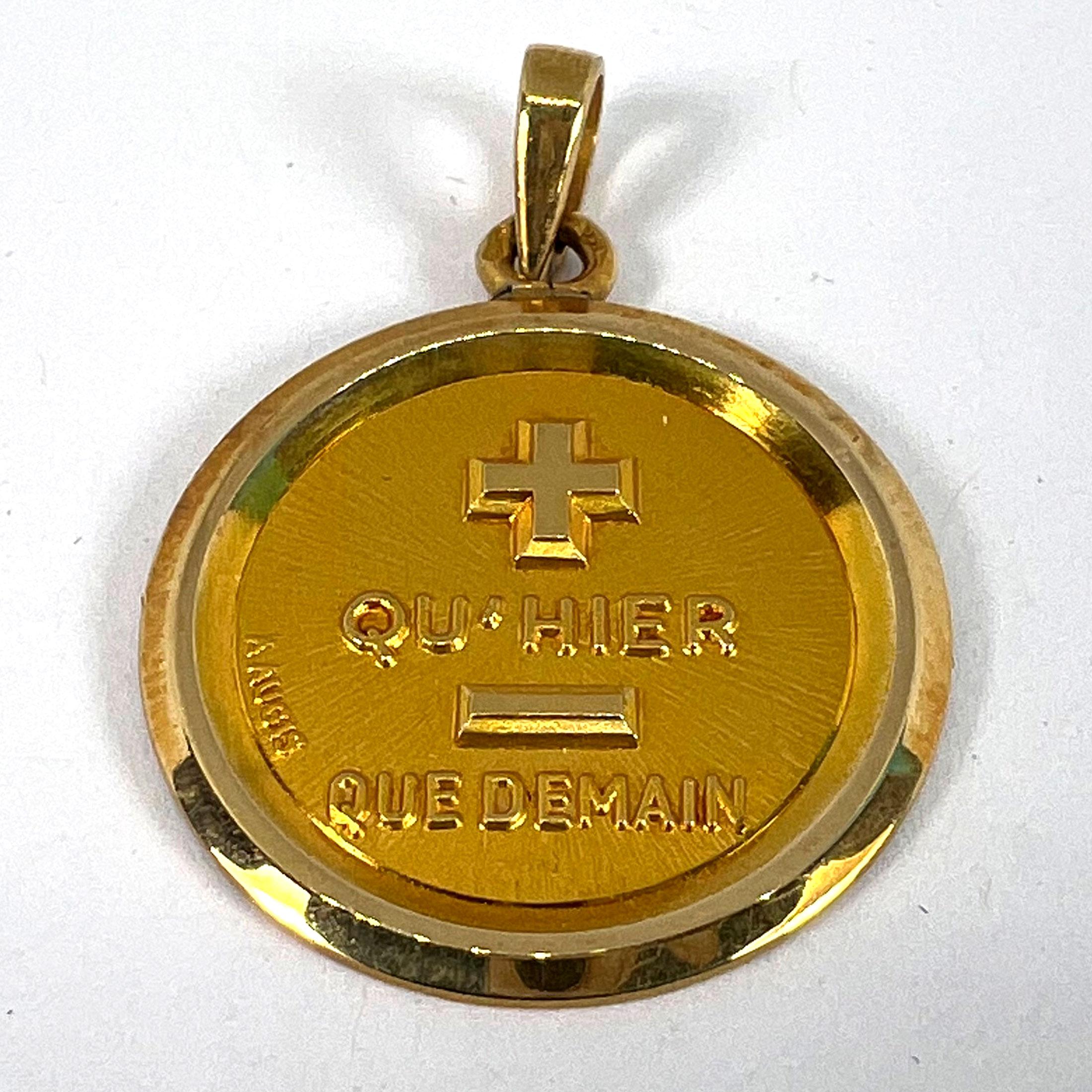 Augis French More Than Yesterday 18K Yellow Gold Love Charm Pendant For Sale 8
