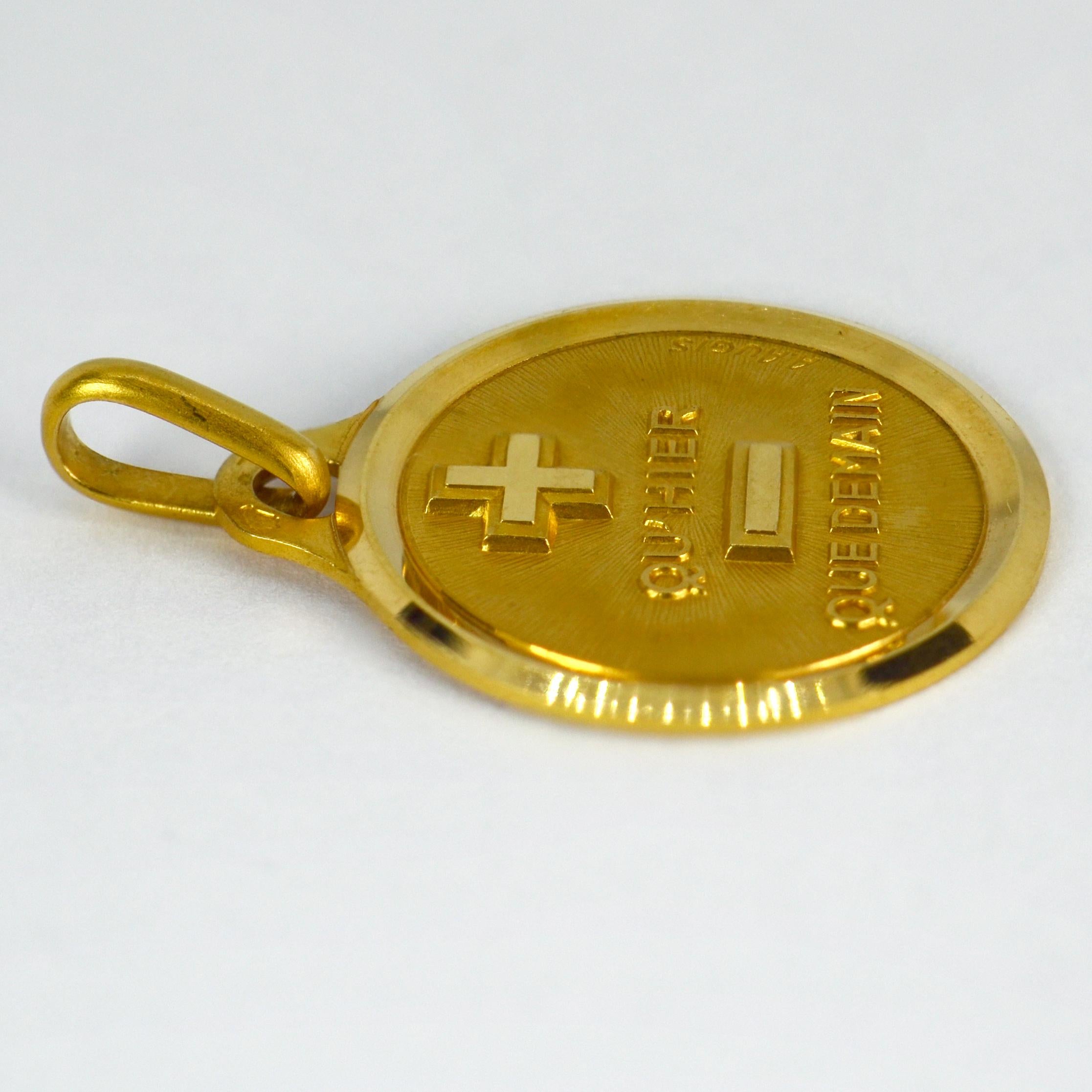 Augis French More Than Yesterday 18 Karat Yellow Gold Love Charm Pendant In Good Condition In London, GB