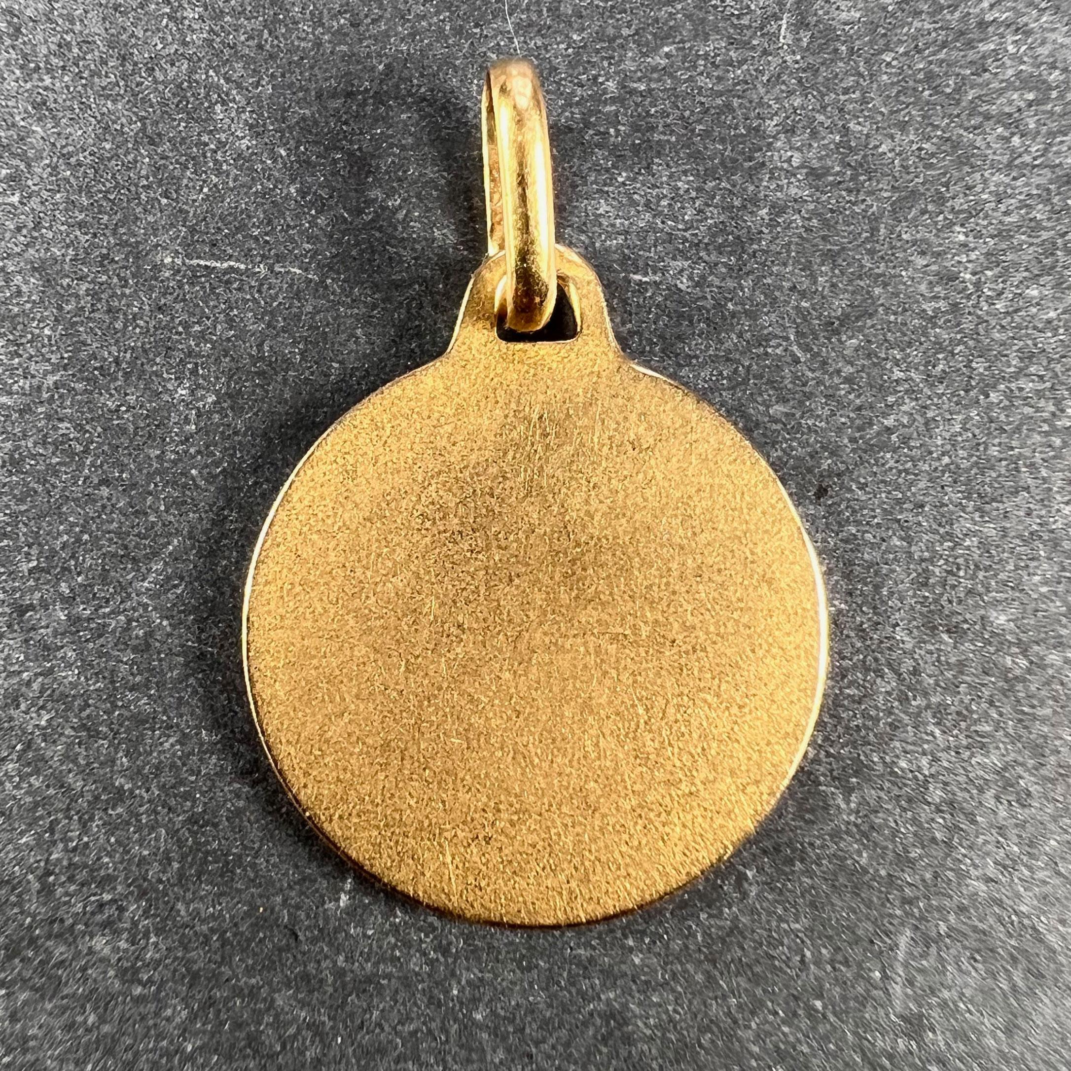 Augis French More Than Yesterday 18k Yellow Gold Love Charm Pendant In Good Condition In London, GB