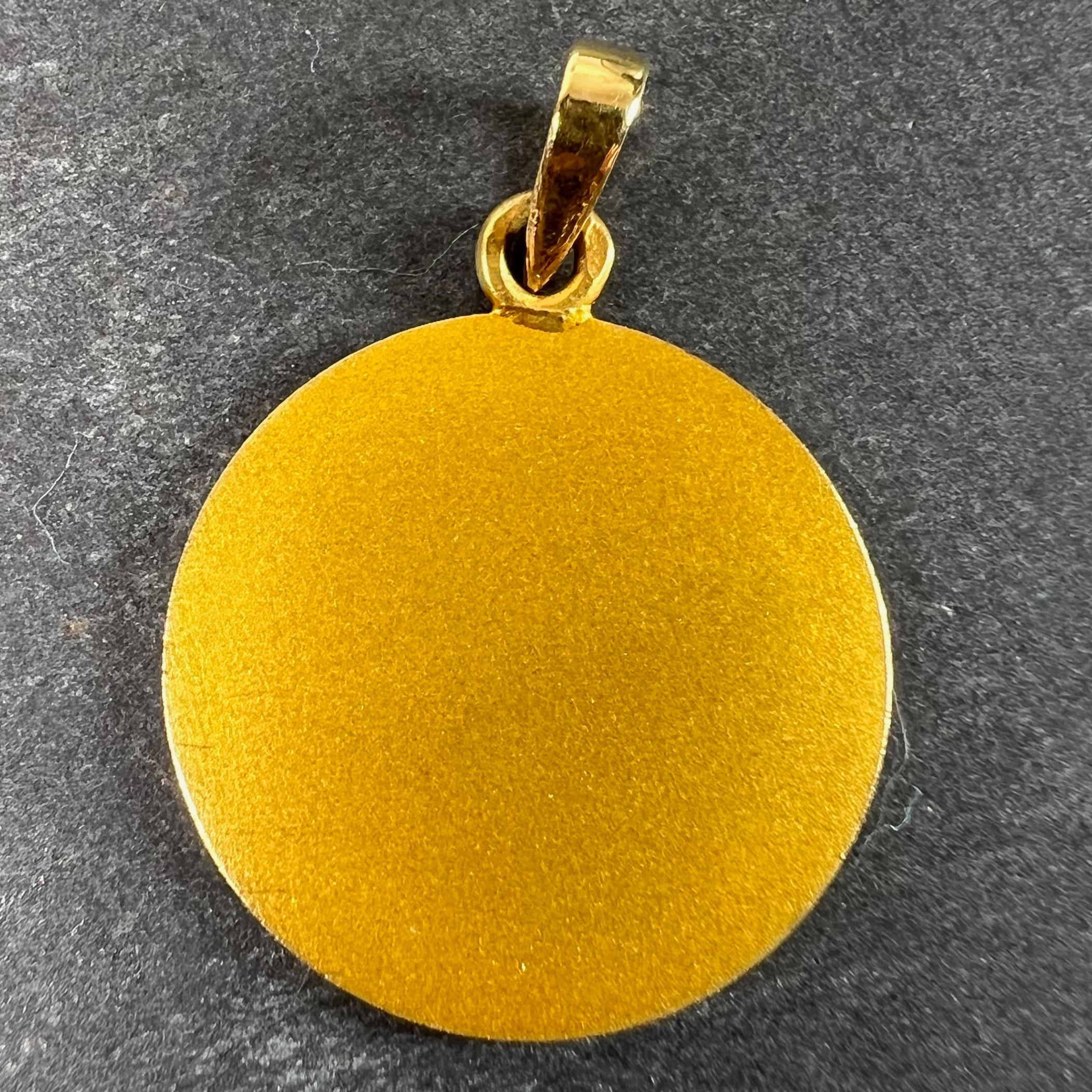 Augis French More Than Yesterday 18K Yellow Gold Love Charm Pendant In Good Condition For Sale In London, GB