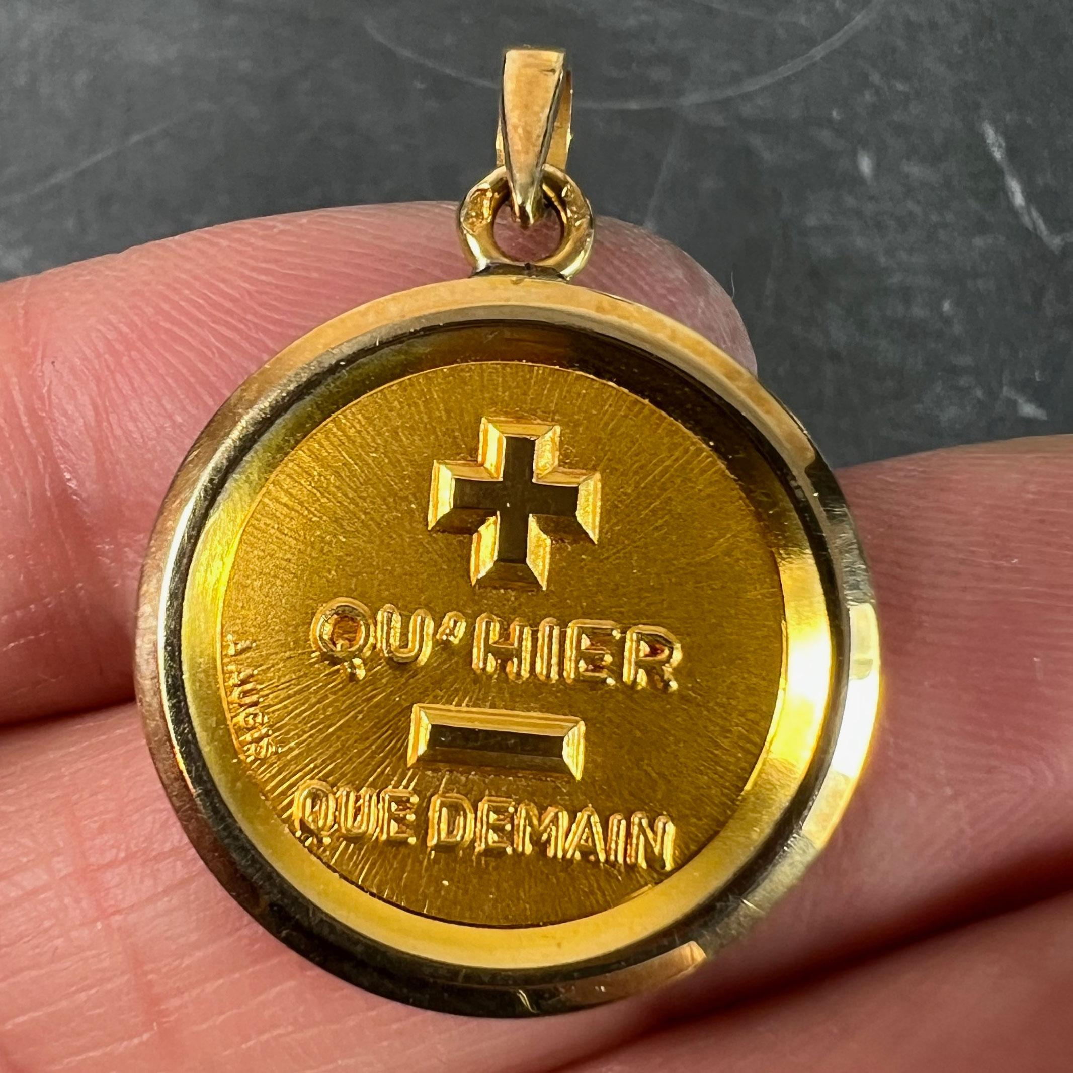 Augis French More Than Yesterday 18K Yellow Gold Love Charm Pendant For Sale 1