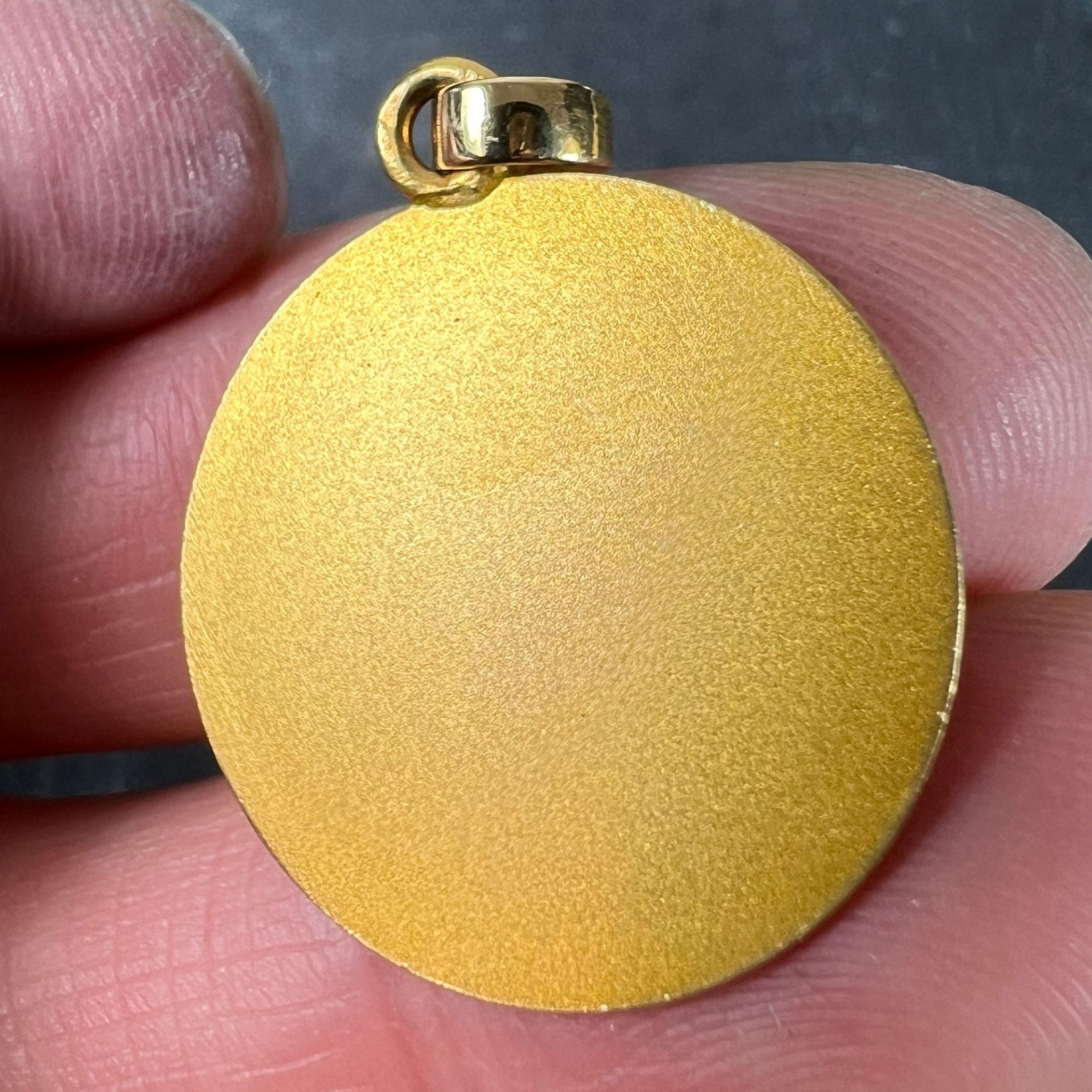 Augis French More Than Yesterday 18K Yellow Gold Love Charm Pendant For Sale 4