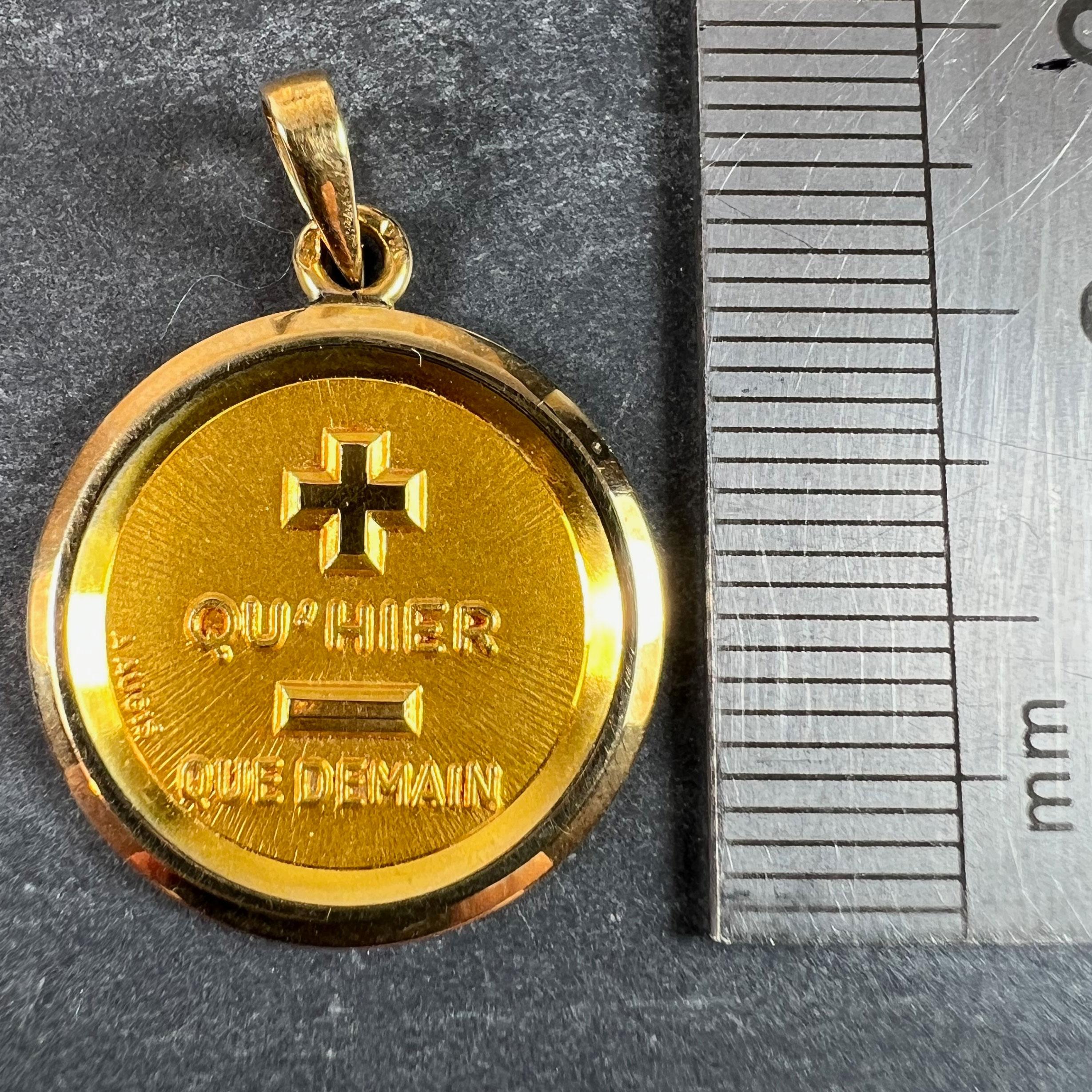 Augis French More Than Yesterday 18K Yellow Gold Love Charm Pendant For Sale 5