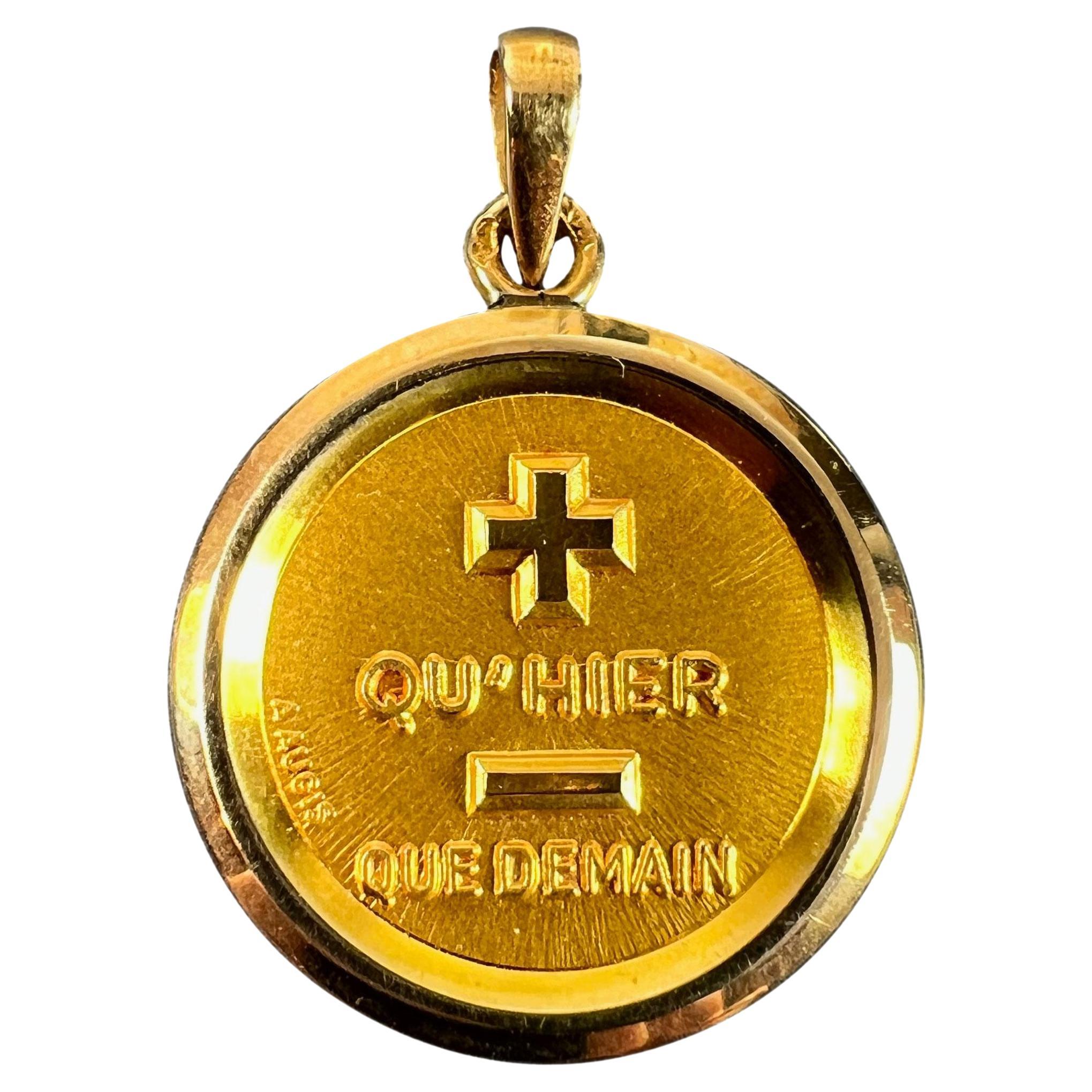 Augis French More Than Yesterday 18K Yellow Gold Love Charm Pendant