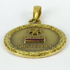 Augis French Plus Hier Ruby Diamond 18K Yellow Gold Love Charm Pendant
