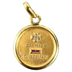 Augis French Plus Hier Ruby Diamond 18K Yellow Gold Love Charm Pendant