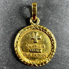 Augis French Plus Qu’Hier More Than Yesterday 18K Yellow Gold Love Medal Pendant