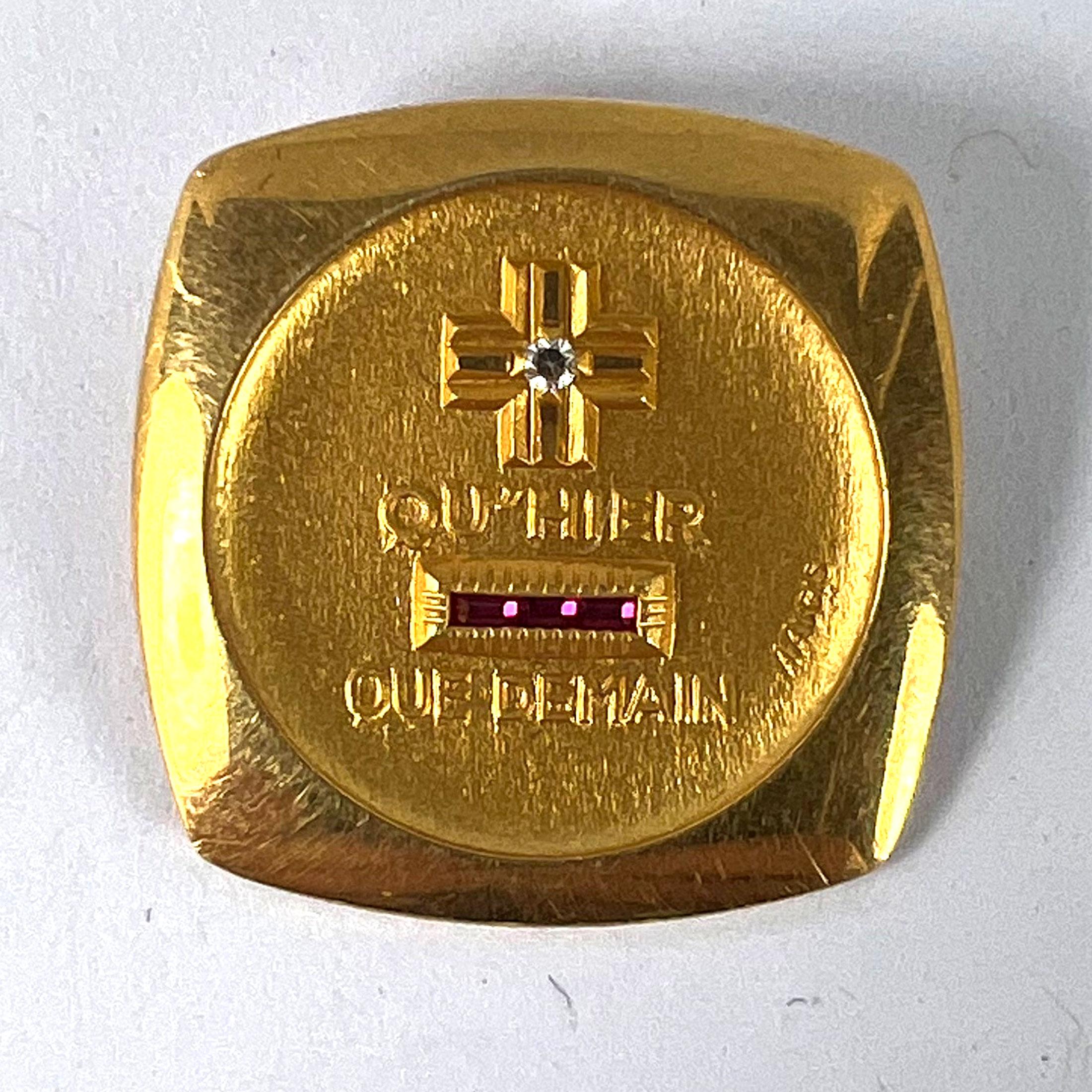 Augis French Plus Qu'Hier Colgante de oro amarillo de 18 quilates con diamantes y amor en venta 6