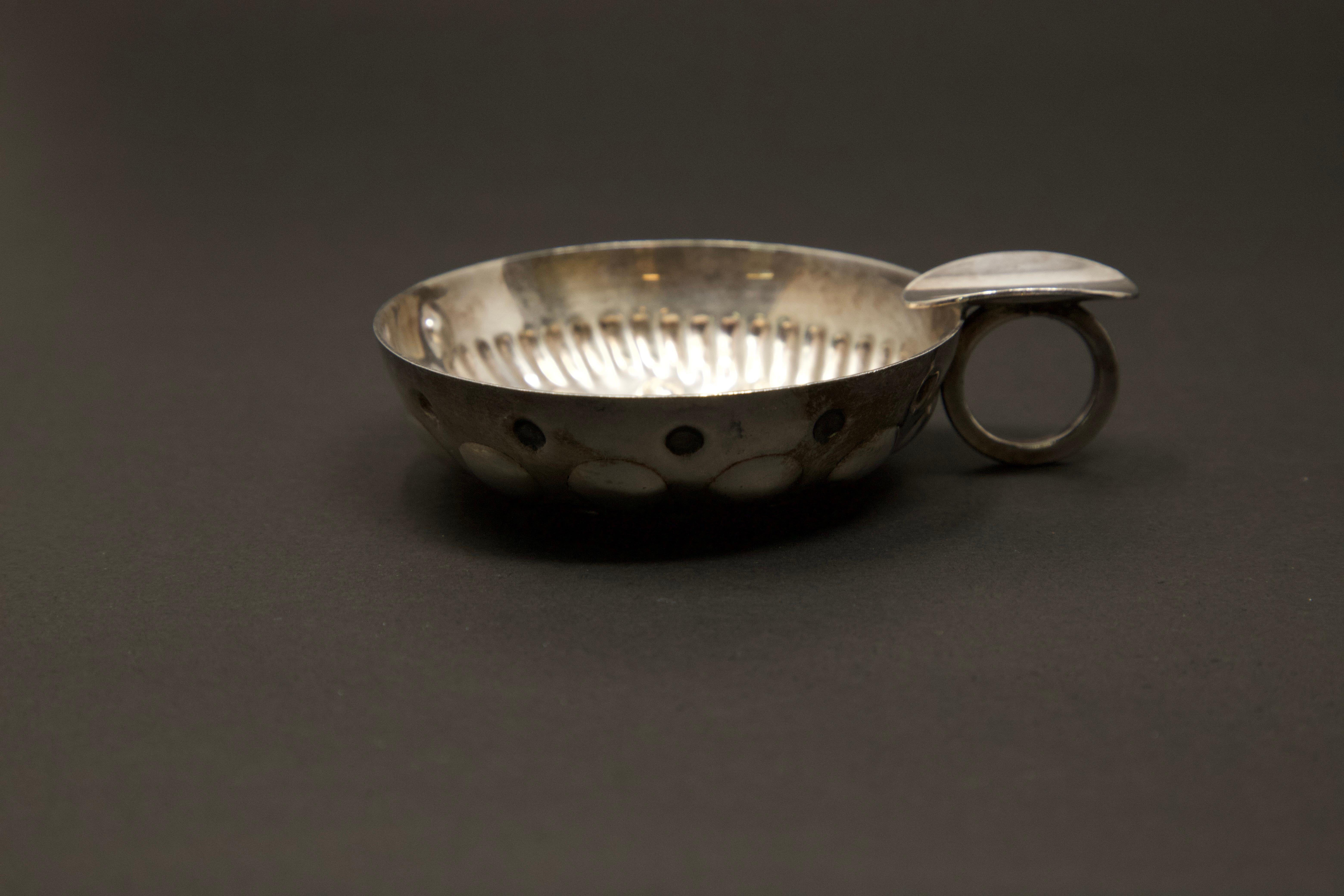 Augis-Lyon Sterling Silver Wine Taster In Fair Condition For Sale In Cookeville, TN