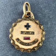 Augis More Than Yesterday 18K Yellow White Gold Enamel Ruby Love Pendant