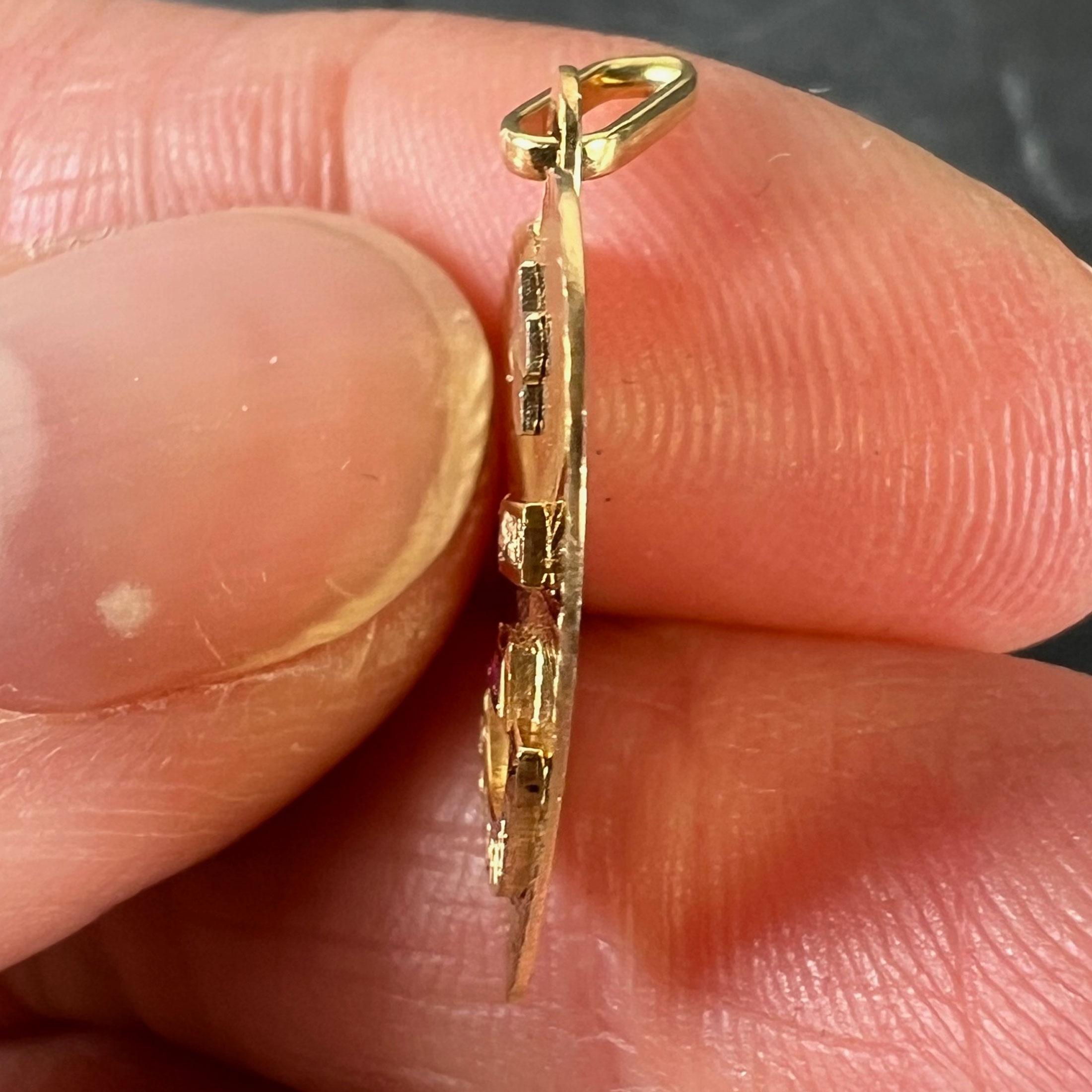 A Augis More Than Yesterday Heart Pendentif en or blanc jaune 18K Rubis Love en vente 2