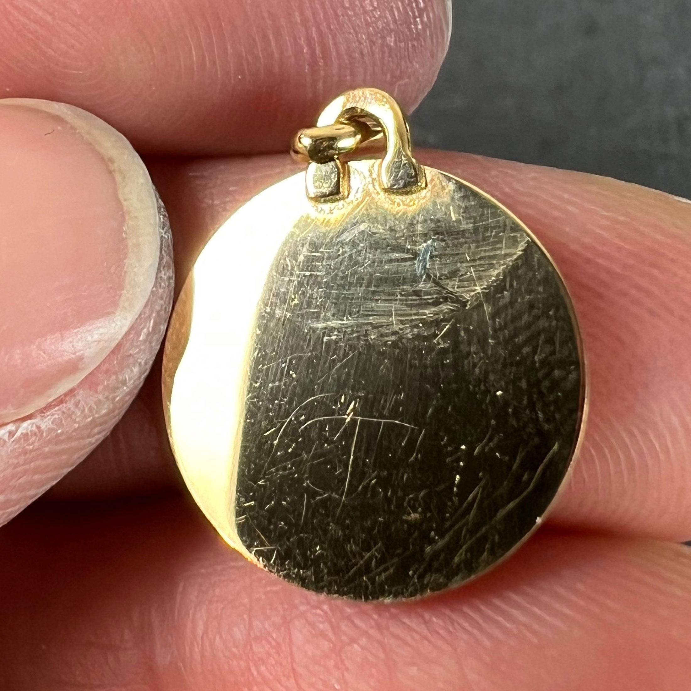 Augis Plus Qu'Hier, ciondolo d'amore in oro giallo e bianco 18 carati con smalto e rubino creato in laboratorio in vendita 3