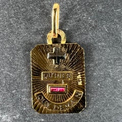 Augis Plus Qu’Hier 18K Yellow White Gold Enamel Ruby Love Charm Pendant