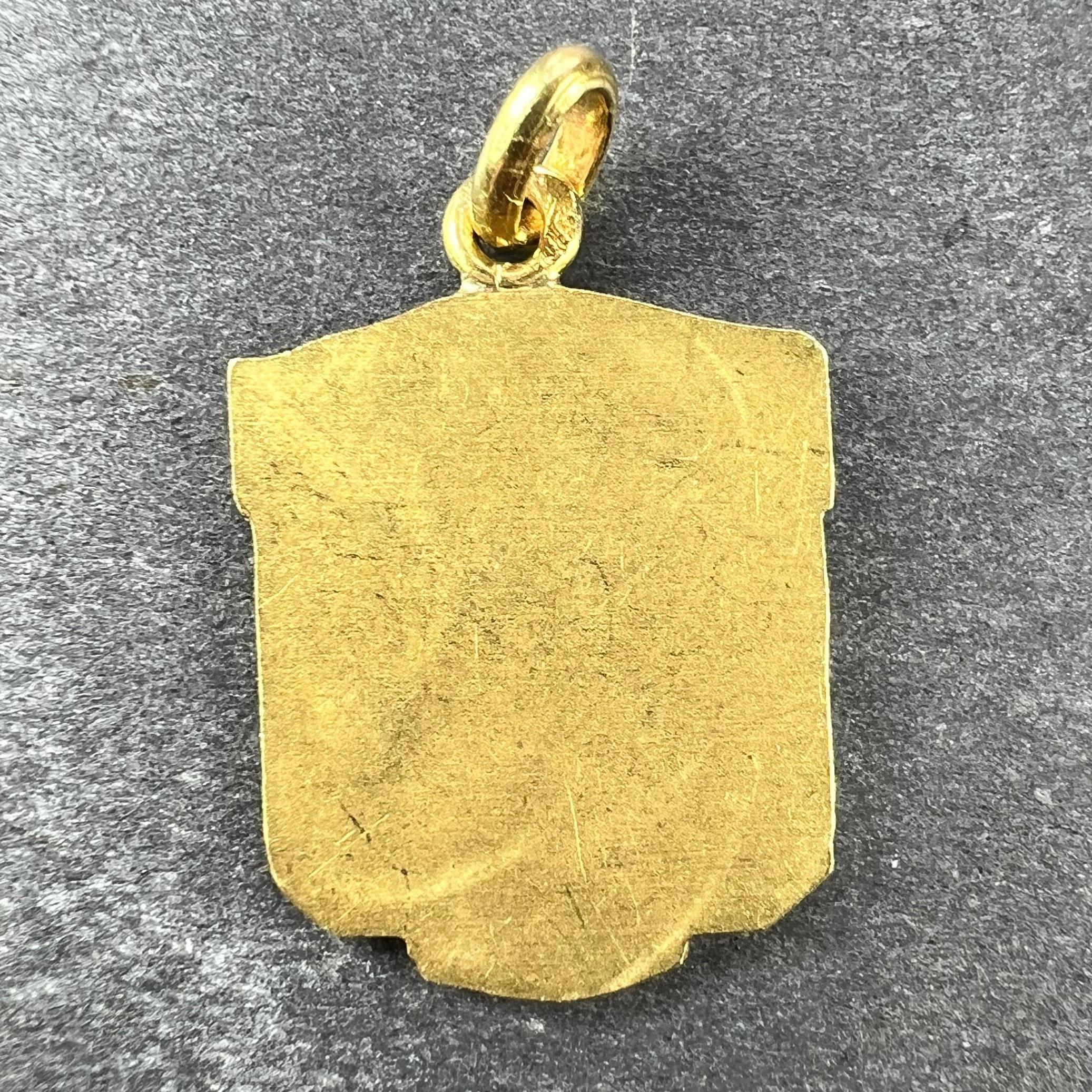 Baguette Cut Augis Plus Qu’Hier Ruby Diamond 18K Yellow Gold Love Forever Charm Pendant