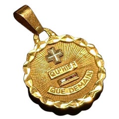 Augis Qu Hier Qui Demain Love Medal Pendant Love Token 18 ct Gold