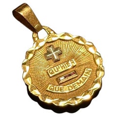 Augis Qu Hier Qui Demain Love Medal Pendant Love Token 18 ct Gold