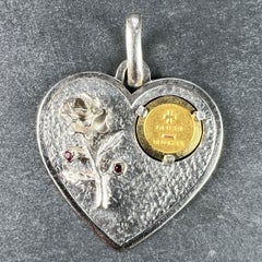 Augis UnoAErre More Than Yesterday Heart 18K Yellow White Gold Love Pendant