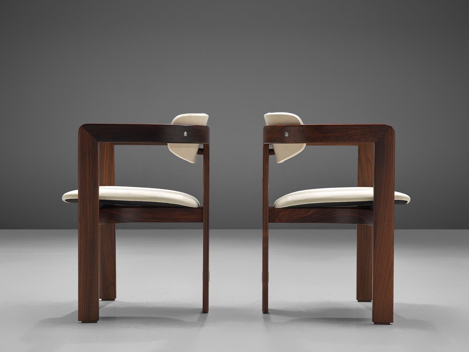 Mid-20th Century Augosto Savini Set of Eight Reupholstered 'Pamplona' Chairs with Rosewood Frame