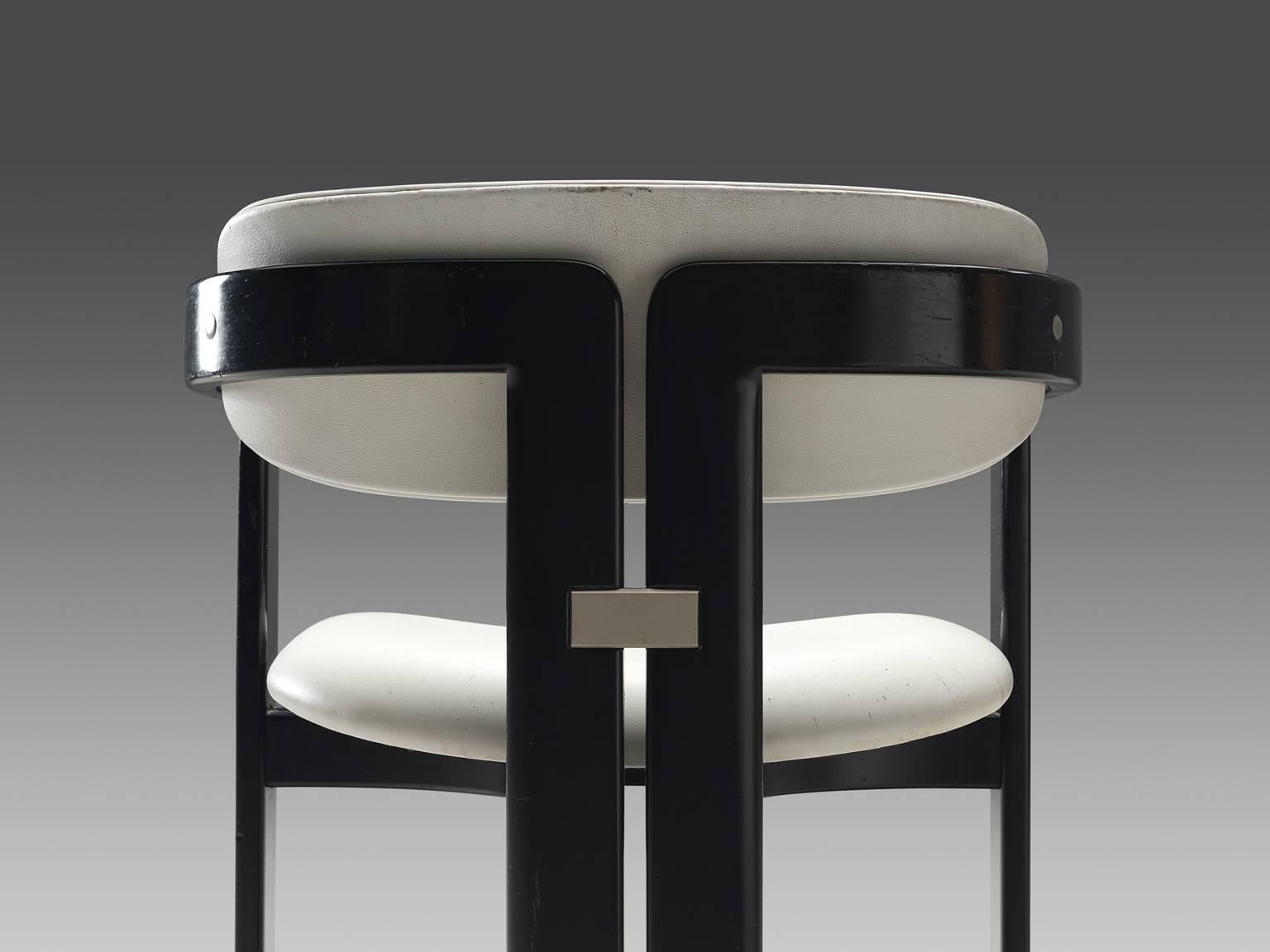 Mid-20th Century Augosto Savini Set of Six Black and White 'Pamplona' Chairs