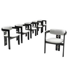 Augosto Savini Set of Six Black and White 'Pamplona' Chairs