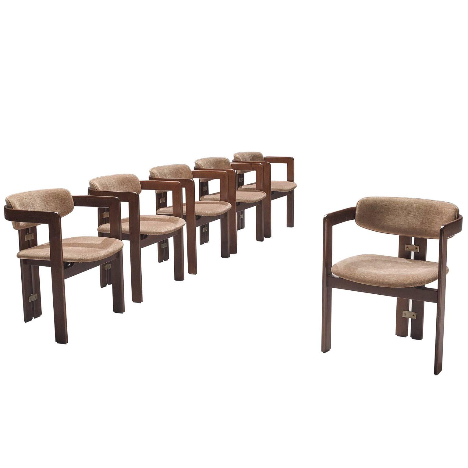 Augosto Savini Set of Six 'Pamplona' Chairs with Original Fabric